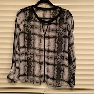 Ro & De printed chiffon shirt, size small